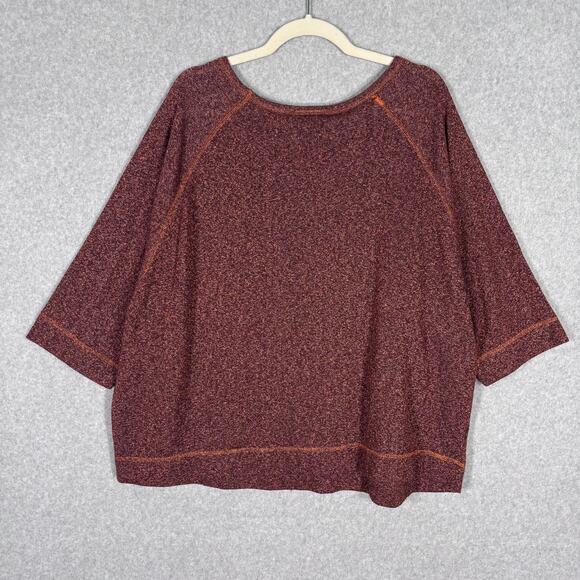 Lane Bryant Sweater 18 20 Burgundy Sequin Metallic Shimmery Stretch Copper Comfy - Picture 10 of 10